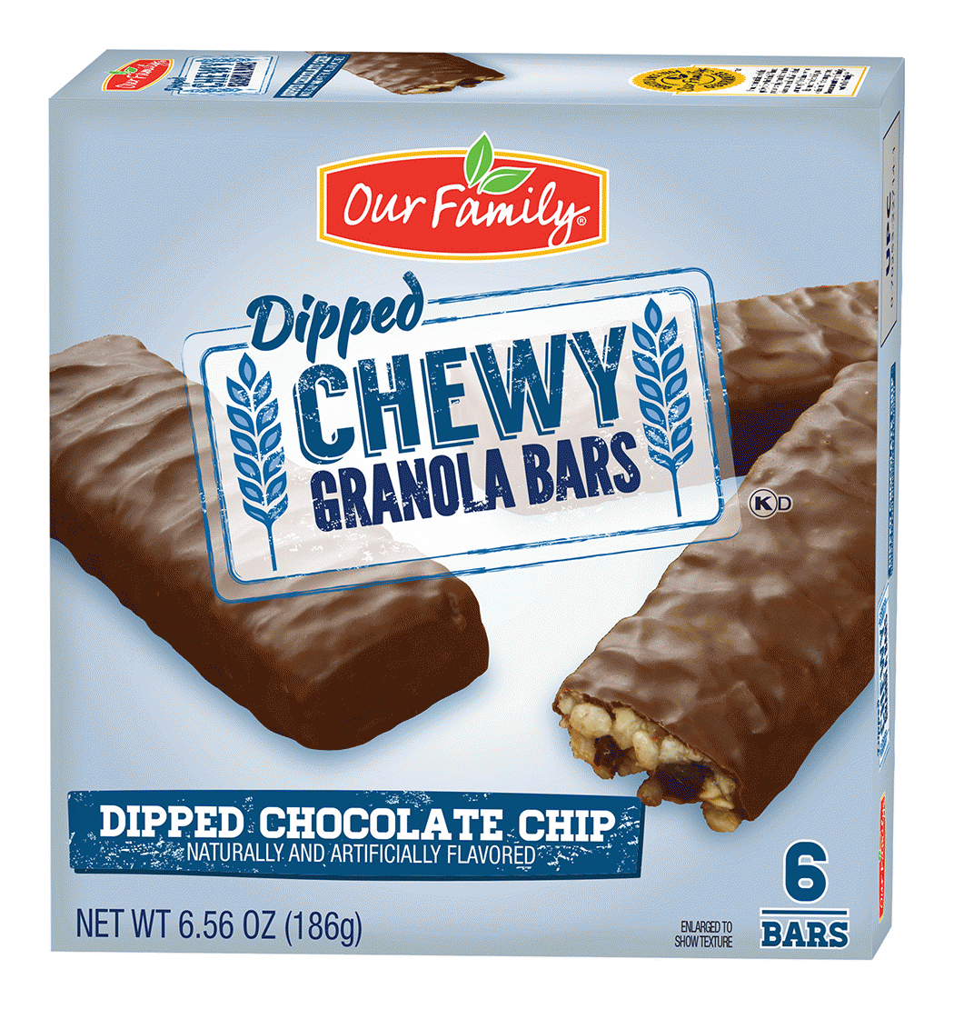 Our Family Dipped chewy chocolate chip granola bars dipped in chocolate, 6-bars Full-Size Picture